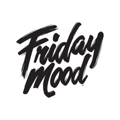 Stylish calligraphy text logo Friday Mood