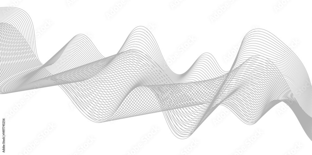 Poster abstract frequency sound wave lines and twisted curve lines background. digital frequency track equa