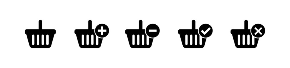 Shopping basket icon. Shopping basket icons set.