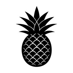 Obraz premium Illustration of a single black and white pineapple
