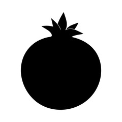 Silhouette of a pomegranate with leafy crown shape