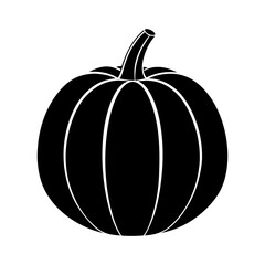 Silhouette of a pumpkin with vertical white lines