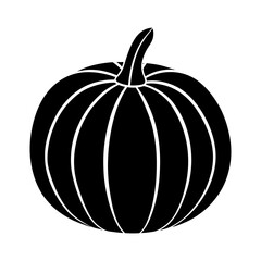 Silhouette of a pumpkin with vertical line details
