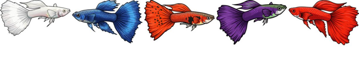 Obraz premium Guppy image set