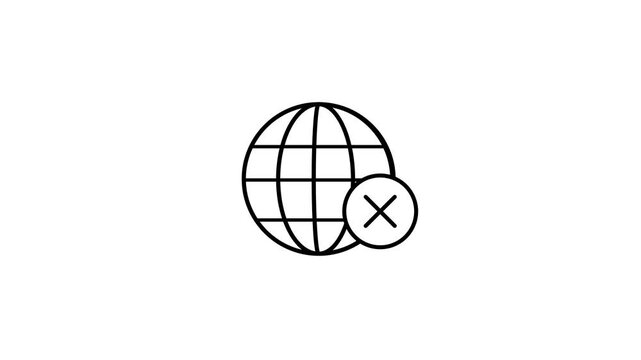 No internet icon animation on a white background