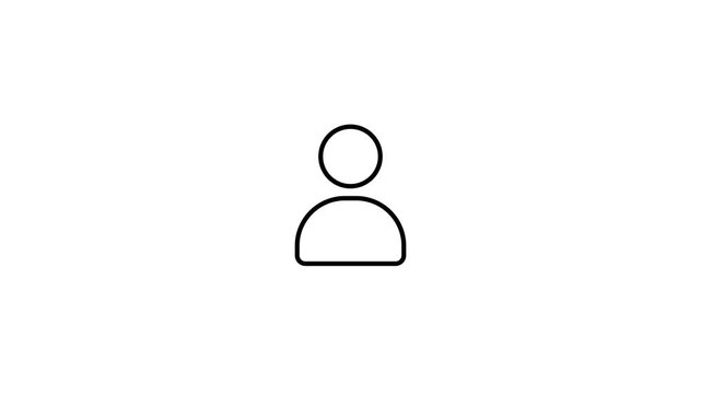User line icon animation on a white background