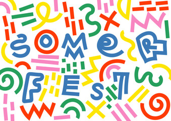 Einladungskarte Sommerfest – handgezeichnete Vektor Illustration