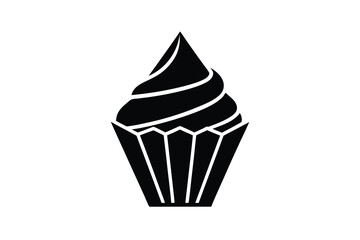 Delicious swirl cupcake silhouette sweet treat bakery dessert