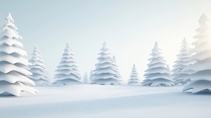 Fototapeta premium Serene Snow-covered Forest in Winter