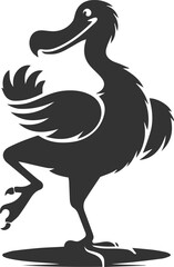 Vector drawing of a dodo bird silhouette black © MDAbdul
