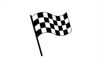 "Checkered racing flag vector. Start and finish line icon for car race, speed and motorsport design."