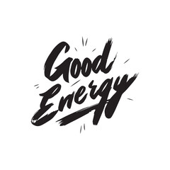 Stylish calligraphy text logo Good Energy