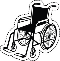 wheelchair on white background