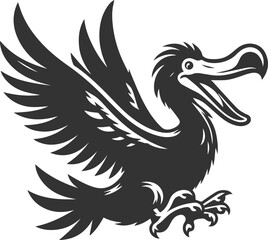 Vector drawing of a dodo bird silhouette black © MDAbdul
