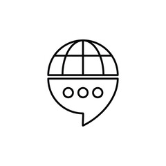 chat icon speech bubble world globe icon vector Symbol illustration logo