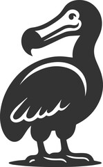 Vector drawing of a dodo bird silhouette black © MDAbdul