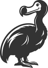 Vector drawing of a dodo bird silhouette black © MDAbdul