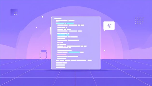 Programming Code Flowing on Futuristic Dark Tech Background 