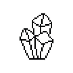 Obraz premium pixel crystal icon vector pixel art quartz for 8 bit game