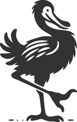 Vector drawing of a dodo bird silhouette black © MDAbdul