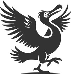 Vector drawing of a dodo bird silhouette black © MDAbdul