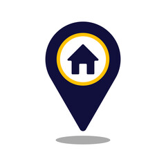 home location icon, home location symbol isolated on transparent background