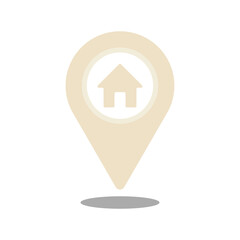 home location icon, home location symbol isolated on transparent background