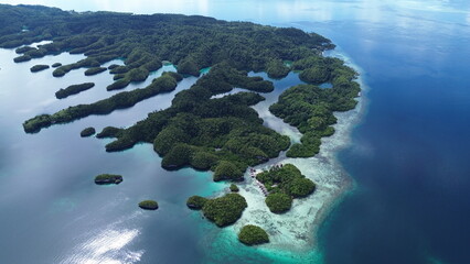 Aerial View of Beser Bay, Gam Island, Raja Ampat...