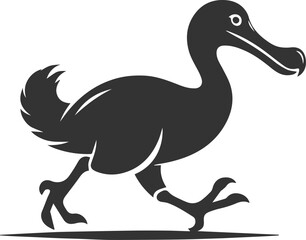 Vector drawing of a dodo bird silhouette black © MDAbdul