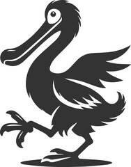 Vector drawing of a dodo bird silhouette black © MDAbdul