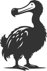 Vector drawing of a dodo bird silhouette black © MDAbdul