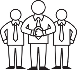 Clean illustration of a team huddle representing unity, cooperation, and motivation in a corporate setting.