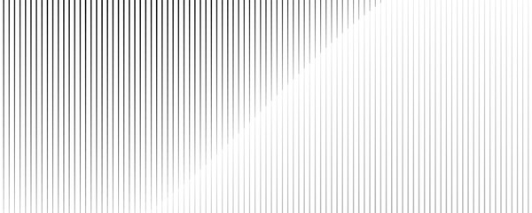 Abstract art geometric background with vertical lines. Optical illusion with waves and transition.