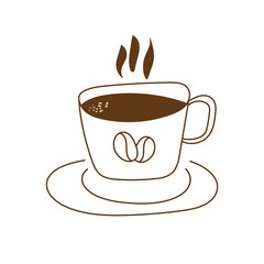 Hand writing drink coffe on cup. Vector illustration 