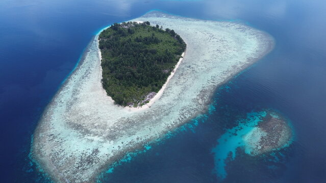 Drone Aerial View of Yef Kabu Island, West Waigeo..