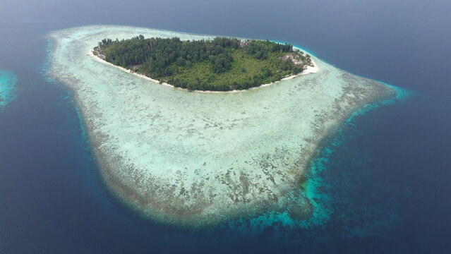 Drone Aerial View of Yef Kabu Island, West Waigeo..