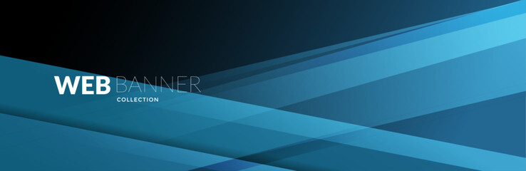 Abstract blue Banner background with lines