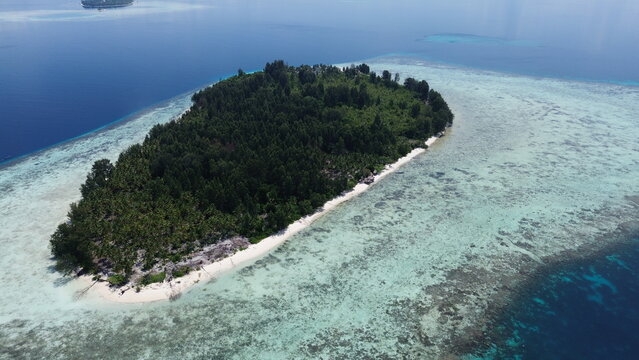 Drone Aerial View of Yef Kabu Island, West Waigeo..