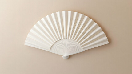 Chinese hand fan isolated handheld souvenir from China or Japan, folding paper or silk blower.