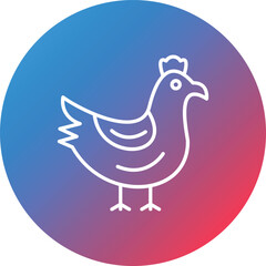 Fototapeta premium Chicken Line Gradient Circle Background Icon