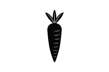 Single black silhouette carrot vegetable icon illustration