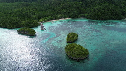 Drone Photo of Beser Bay and Kordiris Homestay, Raja Ampat...