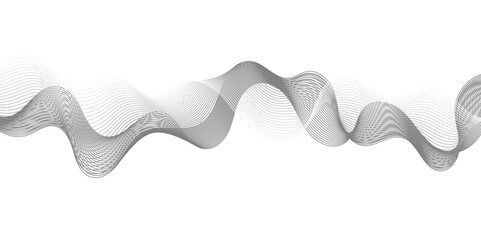 Abstract frequency sound wave lines and twisted curve lines background. Digital frequency track equalizer. Abstract wavy grey blend technology liens background.Banner design background. 
