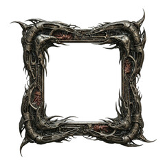 Abstractic metal horror frame with biomechanical elements