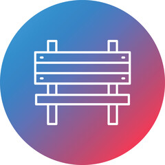 Bench Line Gradient Circle Background Icon