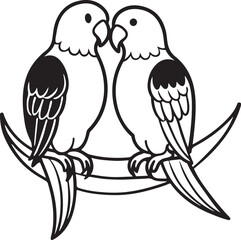 A clean and graceful black and white bird drawing made for digital artists selling stock wildlife graphics and line art.