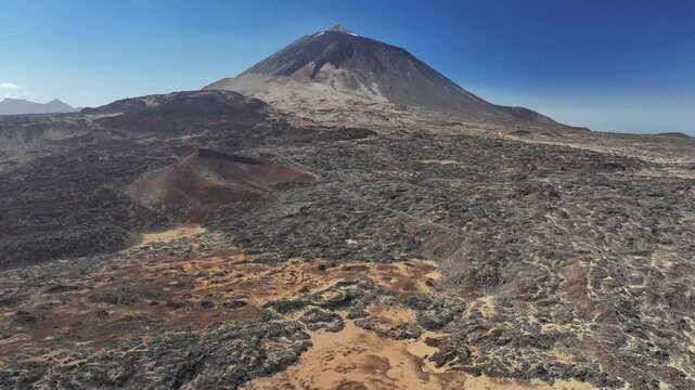 Aerial view of rock formations of El Teide National Park, Tenerife, Canary Islands, Spain