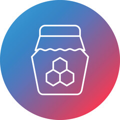 Honey Jar Line Gradient Circle Background Icon