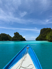 Remote lagoon at Wayag island consisting of limestone islands, Raja Ampat, West Papua, Indonesia