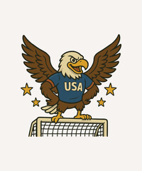 Obraz premium USA Eagle Soccer Mascot